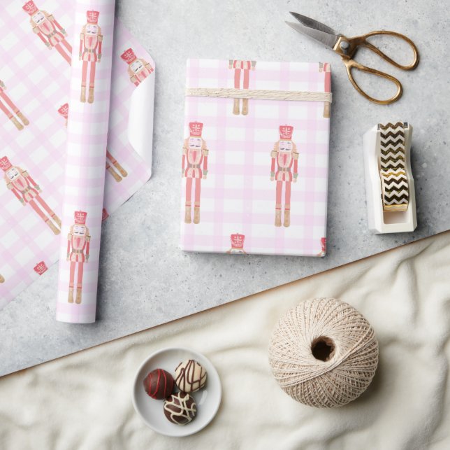 Papier Cadeau Papier d'enveloppement de Noël pour fêtards roses (Artisanat)