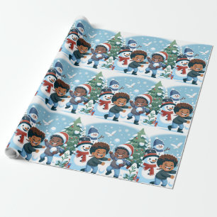 Papier Cadeau Papier d'enveloppement de Noël pour garçon noir