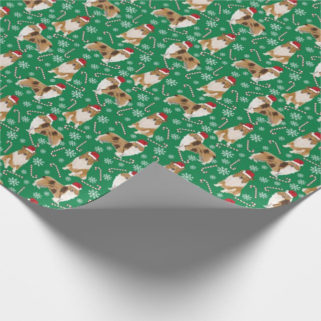 Papier Cadeau Papier d'enveloppement de Noël Rough Collie (Coin)