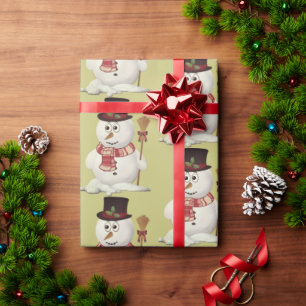 Papier Cadeau Papier d'enveloppement de Noël SnowMan