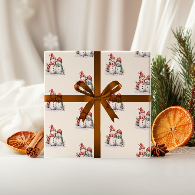 Papier Cadeau Papier d'enveloppement de Noël Snowman | Enveloppe (Créateur téléchargé)