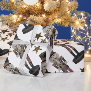 Papier Cadeau Papier d'enveloppement de Noël Stars & Nutcracker