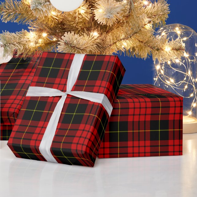 Papier Cadeau Papier d'enveloppement de Noël Tartan Rouge (Vacances)