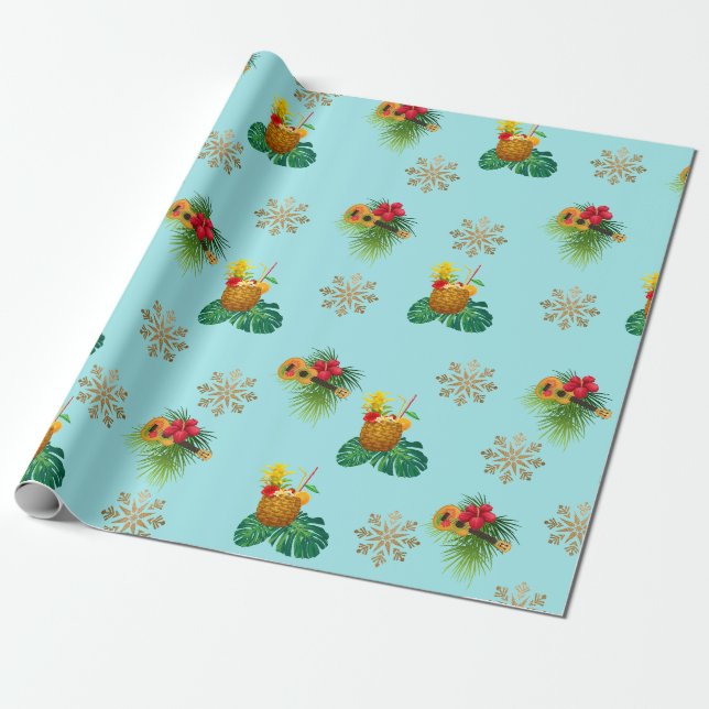 Papier Cadeau Papier d'enveloppement de Noël Tropica (Déroulé)