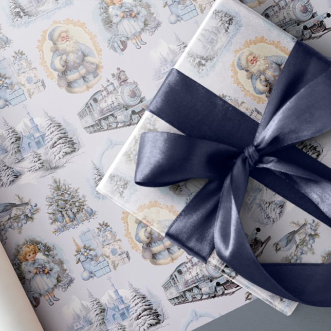 Papier Cadeau Papier d'enveloppement de Noël victorien d'époque (Créateur téléchargé)