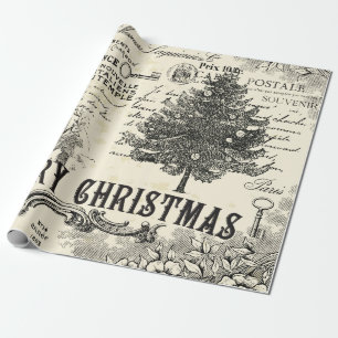 Papier Cadeau Papier d'enveloppement de Noël Vintage - Vintage f