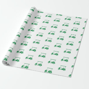Papier Cadeau Papier d'enveloppement de panier de golf en vert