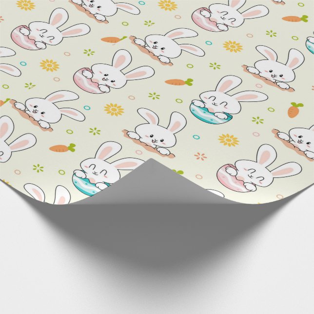 Papier Cadeau Papier d'enveloppement de Pâques Lapin de Pâques (Coin)