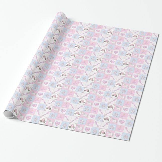 Papier Cadeau Papier d'enveloppement de petite princesse (Déroulé)