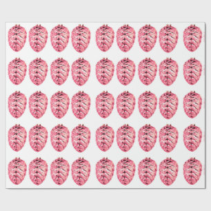 Papier Cadeau Papier d'enveloppement de pinecones roses
