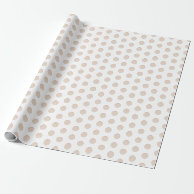 Papier Cadeau Papier d'enveloppement de point d'aquarelle rose (Déroulé)