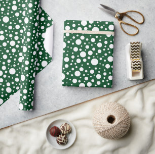 Papier Cadeau Papier d'enveloppement de points verts