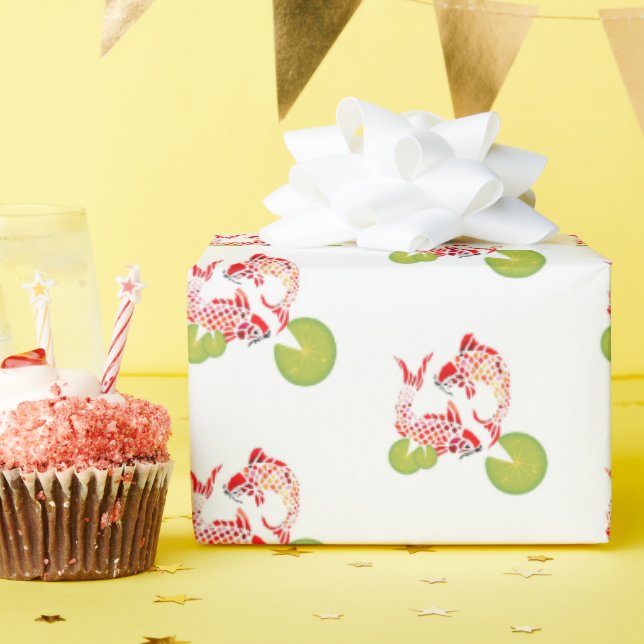 Papier Cadeau Papier d'enveloppement de poisson Koi (Fête d'anniversaire)