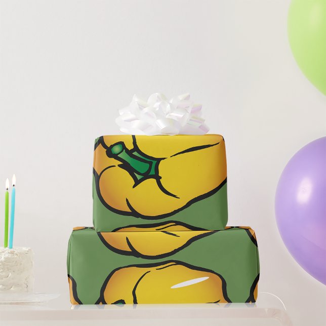 Papier Cadeau Papier d'enveloppement de poivre jaune (Créateur téléchargé)