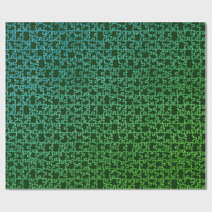 Papier Cadeau Papier d'enveloppement de puzzle vert foncé