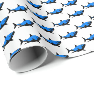 Papier Cadeau Papier d'enveloppement de requins bleus