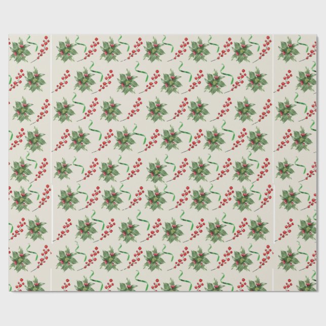 Papier Cadeau Papier d'enveloppement de ruban vert et creux (Plat)
