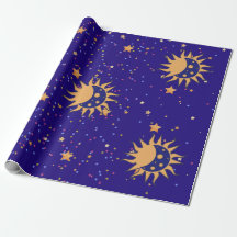 Papier d'enveloppement de soleil et de lune