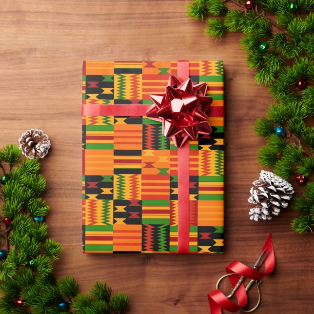 Papier Cadeau Papier d'enveloppement de style Tribal Kente conte (Cadeau de vacances)
