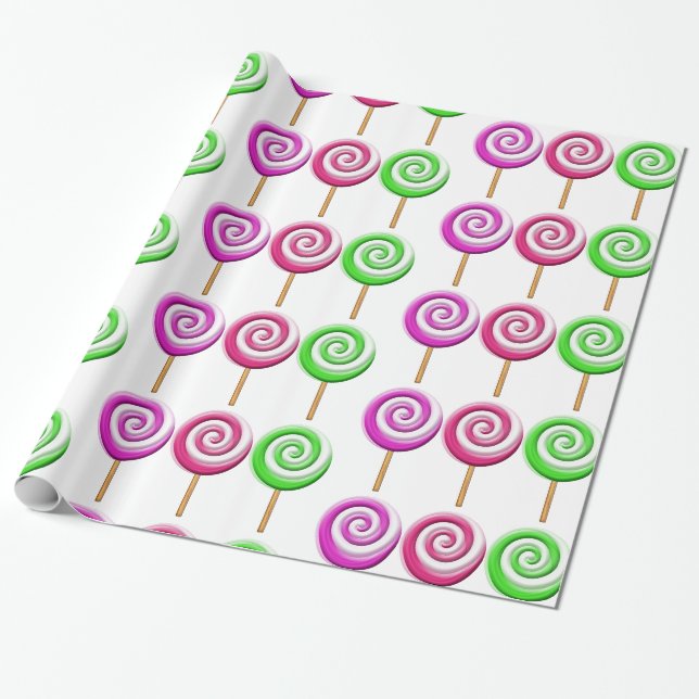 Papier Cadeau Papier d'enveloppement de sucettes torsadées (Déroulé)