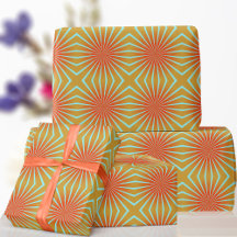 Papier d'enveloppement de Sunburst Orange les anné