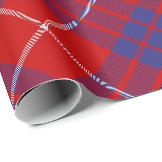 Papier Cadeau Papier d'enveloppement de tarte rouge Clan Hamilto (Coin rond)