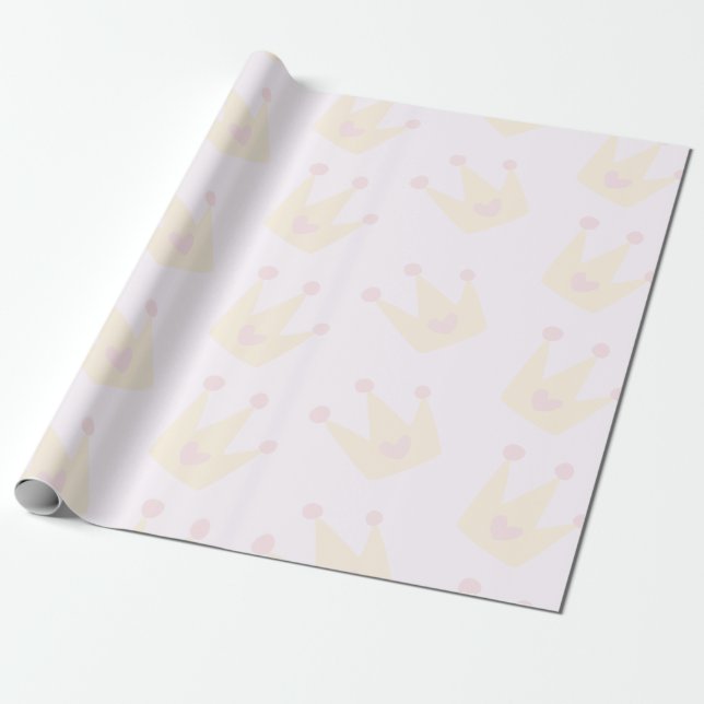Papier Cadeau Papier d'enveloppement de texture princesse Crown (Déroulé)