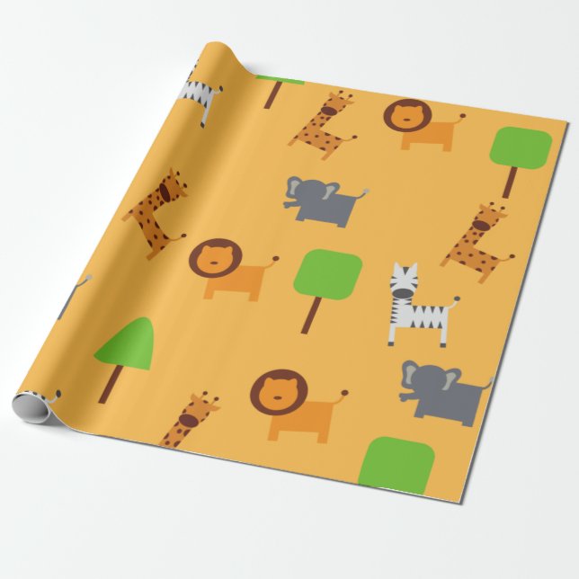 Papier Cadeau Papier d'enveloppement de thème animal (Déroulé)
