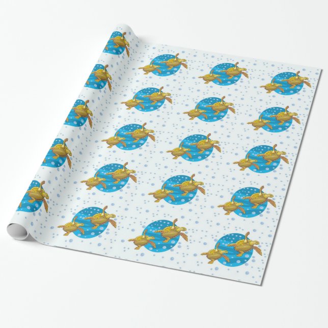 Papier Cadeau Papier d'enveloppement de tortue de mer (Déroulé)