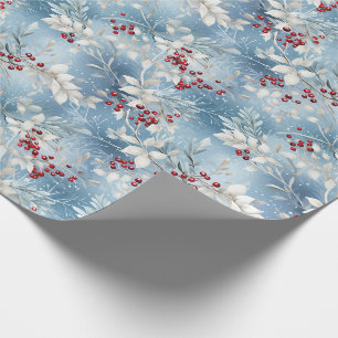 Papier Cadeau Papier d'enveloppement de vacances Bleu Frosted Ho
