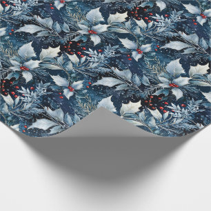 Papier Cadeau Papier d'enveloppement de vacances Bleu Frosted Ho