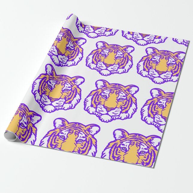 Papier Cadeau Papier d'enveloppement de ventilateur de tigre tir (Déroulé)