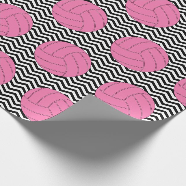 Papier Cadeau Papier d'enveloppement de volley-ball rose noir et (Coin)