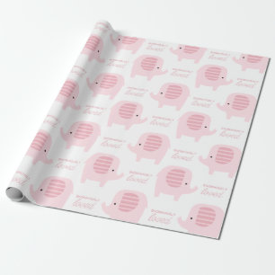 Papier Cadeau Papier d'enveloppement d'éléphant mignon pour bébé