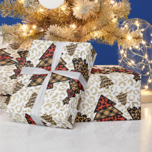 Papier Cadeau Papier d'enveloppement des arbres de Noël sauvages