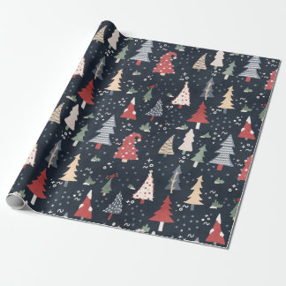 Papier Cadeau Papier d'enveloppement des arbres de vacances