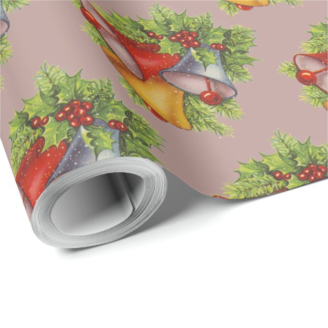 Papier Cadeau Papier d'enveloppement des cloches de Noël (Coin rond)