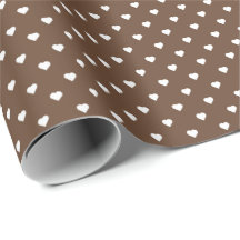 Papier d'enveloppement des coeurs blancs| Brown