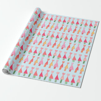 Papier Cadeau Papier d'enveloppement des Coeurs de Noël