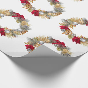 Papier Cadeau Papier d'enveloppement des couronnes de Noël