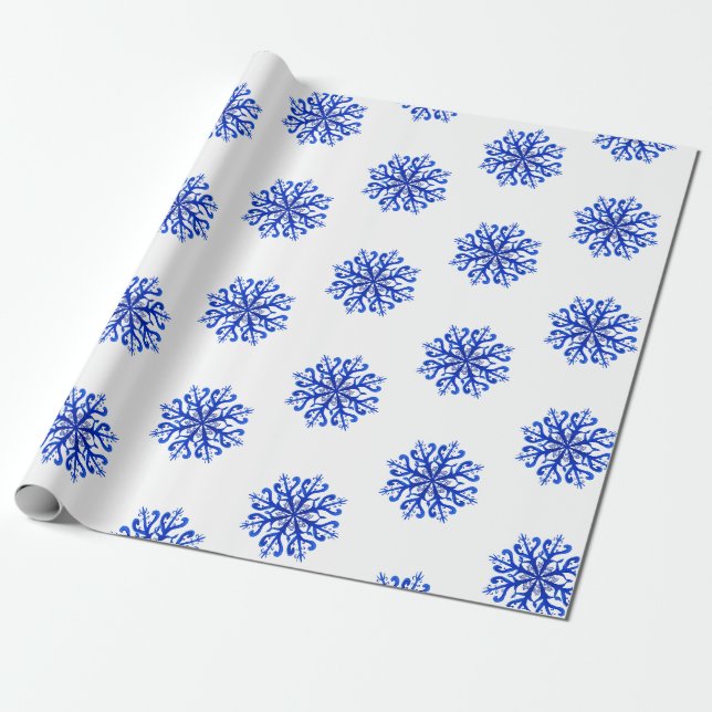 Papier Cadeau Papier d'enveloppement des flocons de neige (Déroulé)