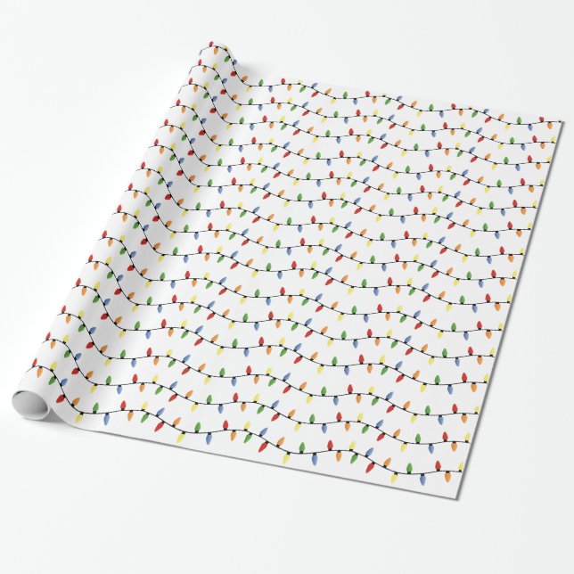 Papier Cadeau Papier d'enveloppement des lumières de Noël (Déroulé)