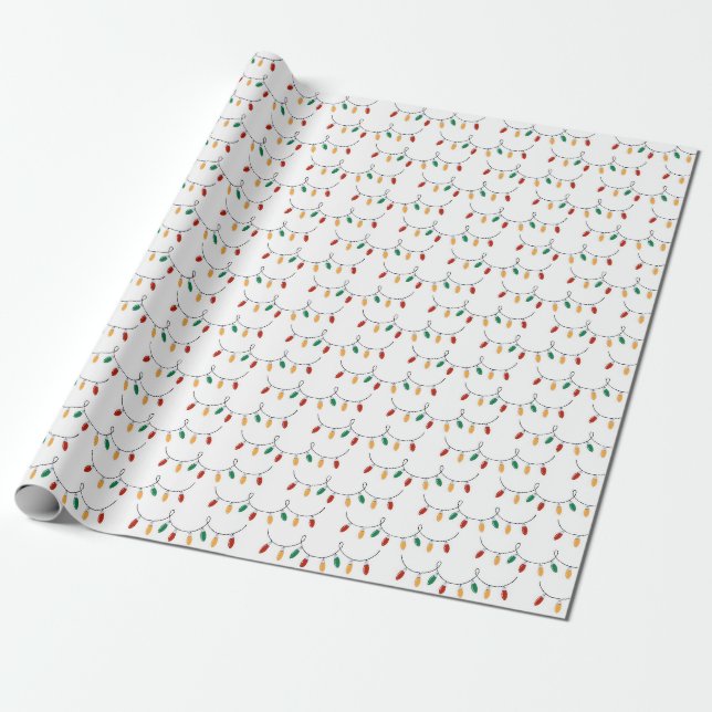 Papier Cadeau Papier d'enveloppement des lumières de Noël (Déroulé)