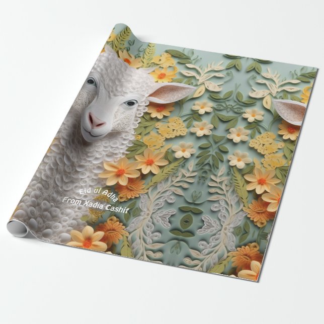 Papier Cadeau Papier d'enveloppement des moutons Eid ul Adha (Déroulé)