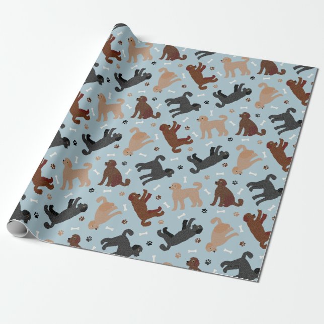 Papier Cadeau Papier d'enveloppement des os et des pattes de los (Déroulé)