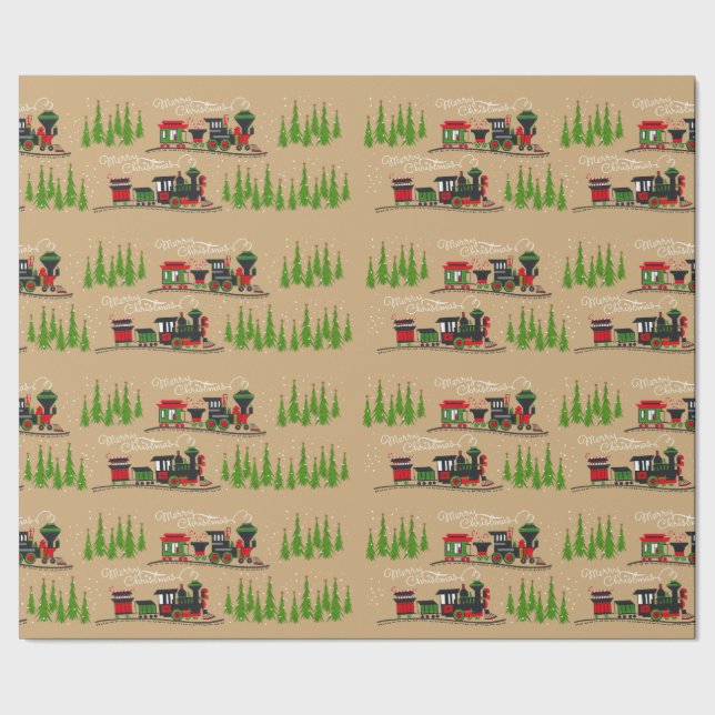 Papier Cadeau Papier d'enveloppement des trains de Noël (Couture)