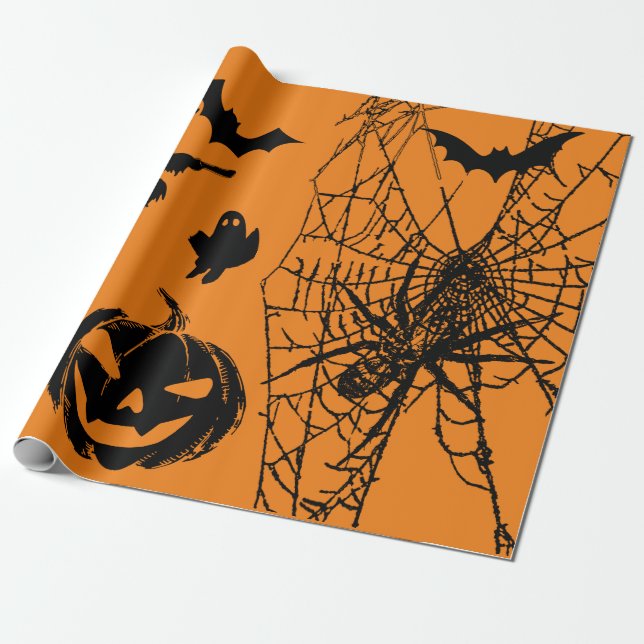 Papier Cadeau Papier d'enveloppement d'Halloween (Déroulé)