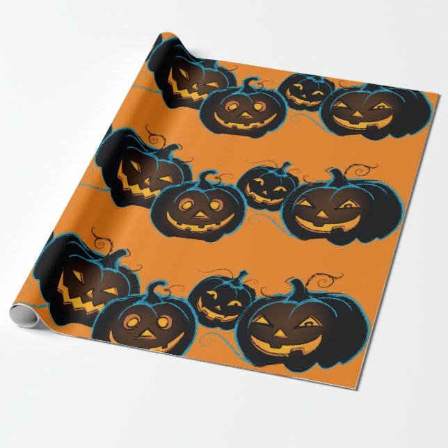 Papier Cadeau Papier d'enveloppement d'Halloween (Déroulé)