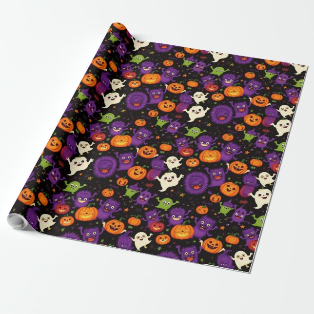 Papier Cadeau Papier d'enveloppement d'Halloween effrayant (Déroulé)