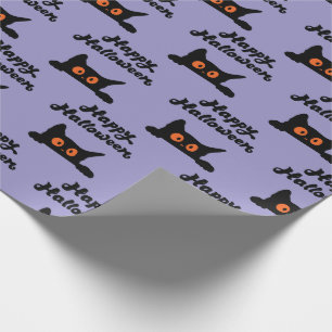 Papier Cadeau Papier d'enveloppement d'Halloween violet avec cha